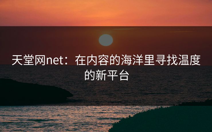 天堂网net：在内容的海洋里寻找温度的新平台