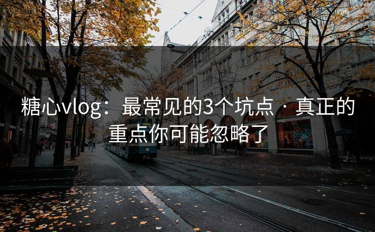 糖心vlog:最常见的3个坑点 · 真正的重点你可能忽略了